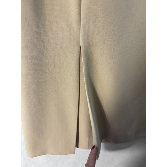 Talbots Beige Button-Front Skirt Size 12 Woven In Italy Tailored Knee-Length - Picture 3 of 11